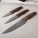 Набір сірих кухонних ножів на магнітній планці на 4 предмета (3 ножа + тримач) Kamille