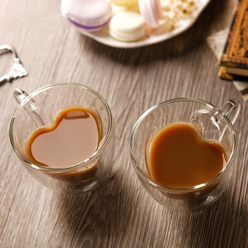 Чашка с двойным дном в форме сердца 300 мл, чашки с двойными стенками RINGEL