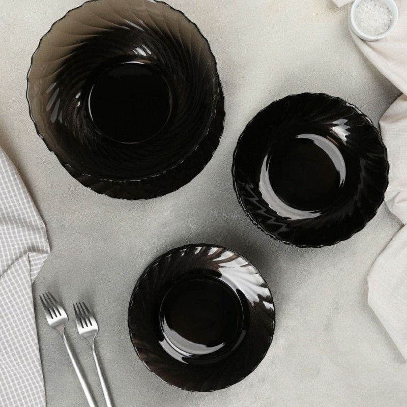 Набір столового посуду коричневого з супником Luminarc Ocean Eclipse 19 предметів (L5108) Luminarc