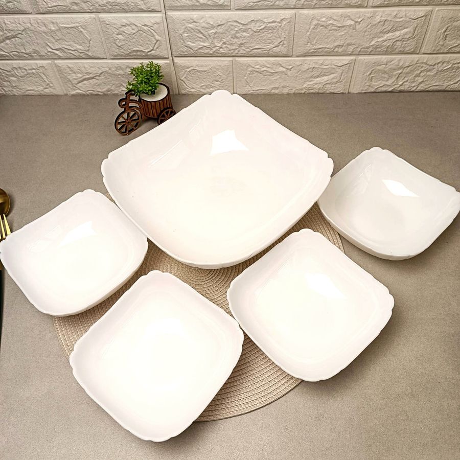 Білий квадратний посуд Luminarc Lotusia 5 предметів Luminarc