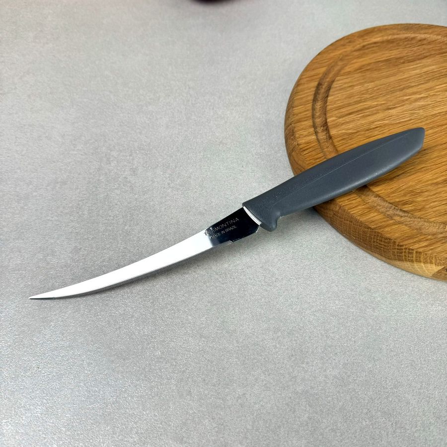 Довгий тонкий ніж для томатів 127 мм TRAMONTINA PLENUS grey (сіра рукоять) Tramontina