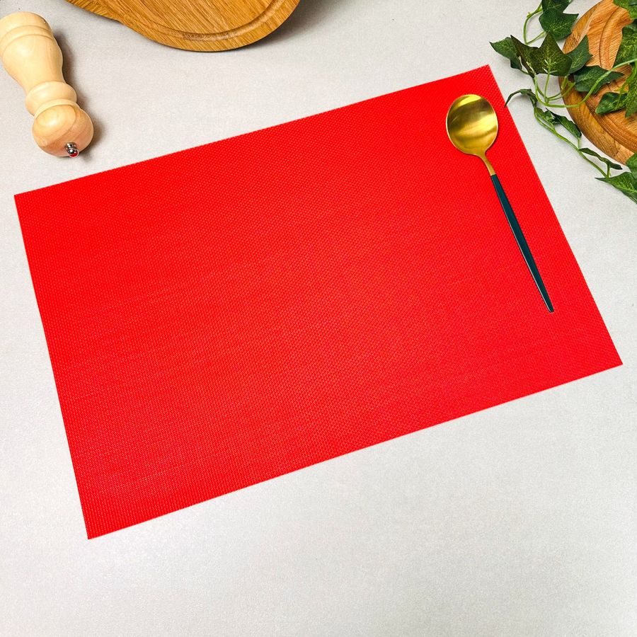 Однотонний Червоний сервірувальний килимок з ПВХ 30х45 см (14-Д) Hell