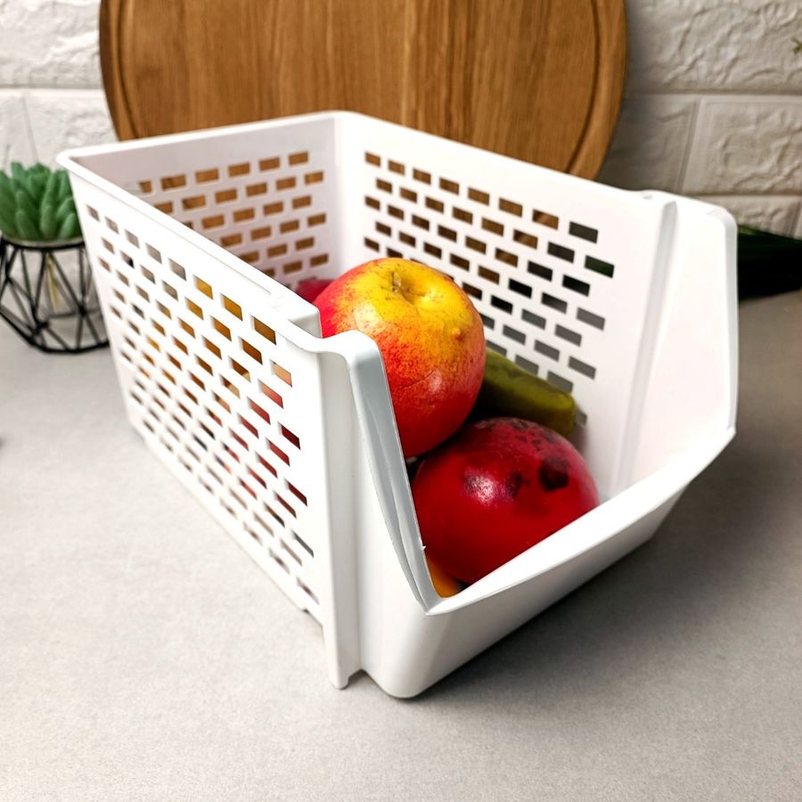 Пластиковий секційний лоток-органайзер в холодильник для овочів і фруктів, що штабелюється. IRAK PLASTIK