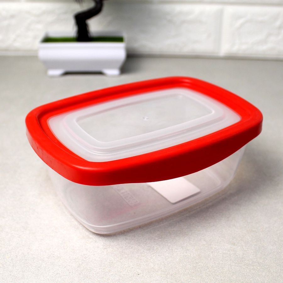 Пластиковий прямокутний судок для їжі з щільною кришкою Keeper 1.1 л Ал-Пластик