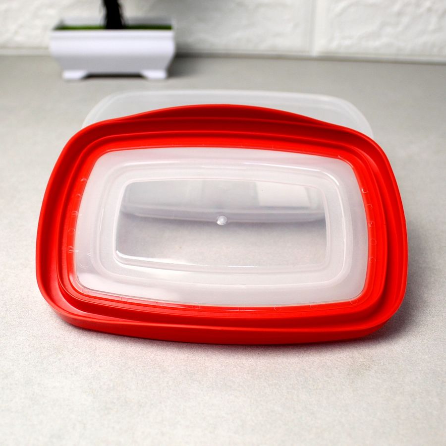 Пластиковый прямоугольный судок для пищи с плотной крышкой Keeper 1.1 л Ал-Пластик