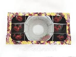 Набір скляних салатників 7 шт. з квітами ОСЗ "Сідней" (8206) ОСЗ