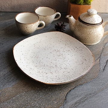 Подставная квадратная мраморная тарелка Kutahya Porselen Atlantis 230 мм (CR3223) Kutahya Porselen