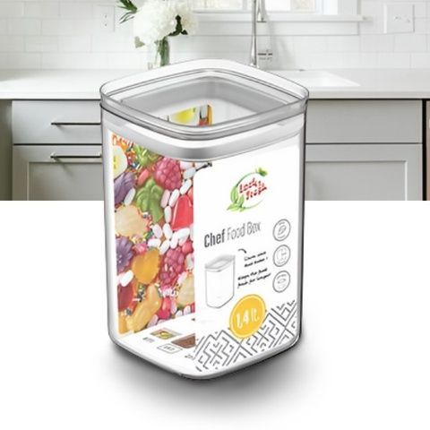 Квадратний харчовий контейнер для сипучих продуктів 1.4л, 31151 Dunya Dunya Plastik