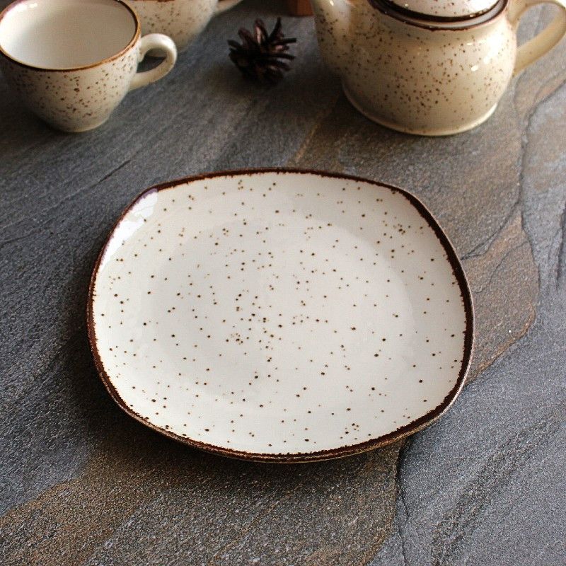 Подставная квадратная мраморная тарелка Kutahya Porselen Atlantis 230 мм (CR3223) Kutahya Porselen