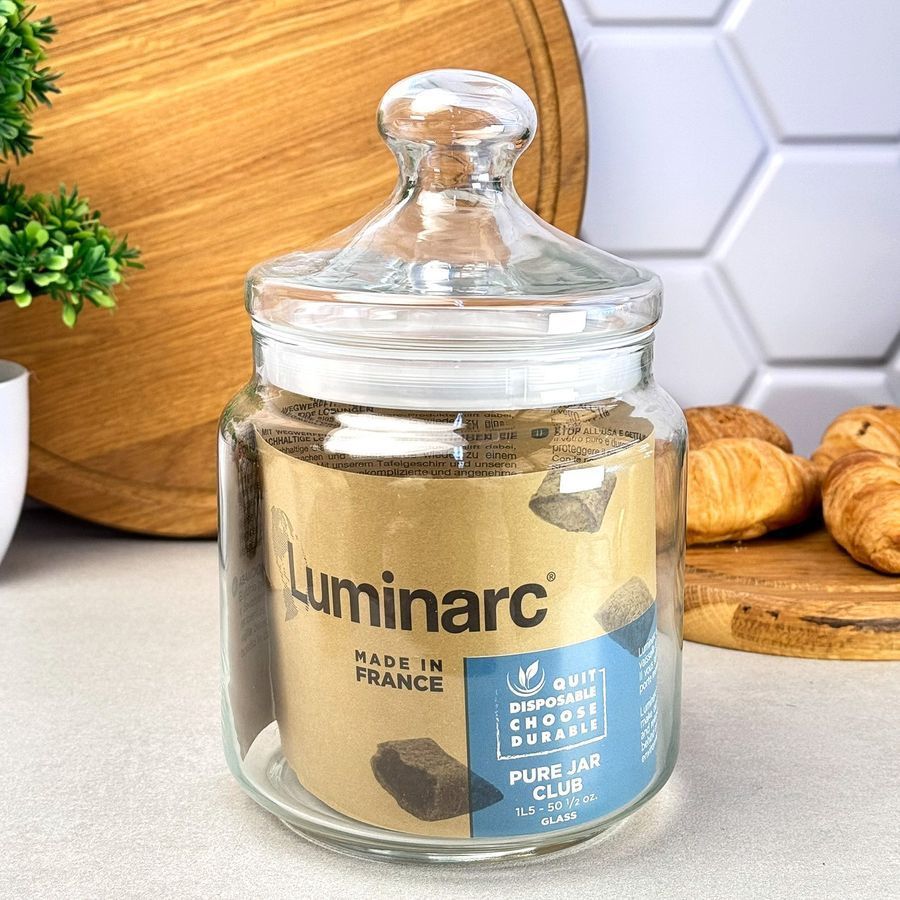 Скляна банка з кришкою для сипучих продуктів 1.5 л Luminarc CLUB BIG Luminarc