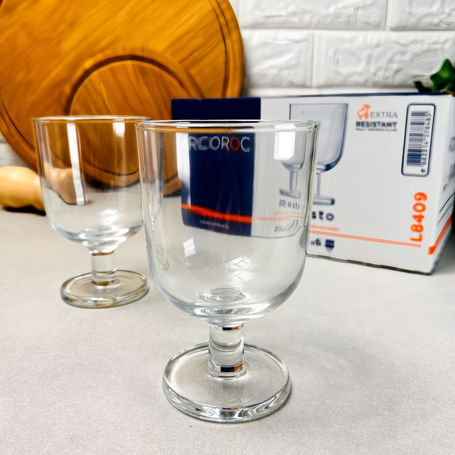 Скляні фужери для коктейлів і десертів 200 мл 6 шт Arcoroc Resto Stemglass (L8409) Arcoroc