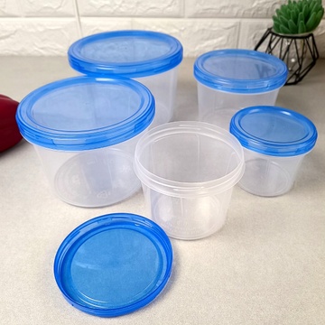 Набір пластикових контейнерів 5в1 0,2+0,3+0,5+0,7+1,0л Мій обід Народний продукт