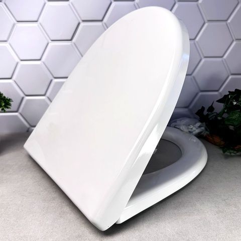 Біле тверде сидіння для унітазу з м'яким опусканням кришки soft-close, ЛОТОС Sydanit