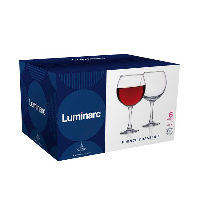 Набор стеклянных бокалов для вина Luminarc "French Brasserie" 350 мл 6 шт (P1882) Luminarc
