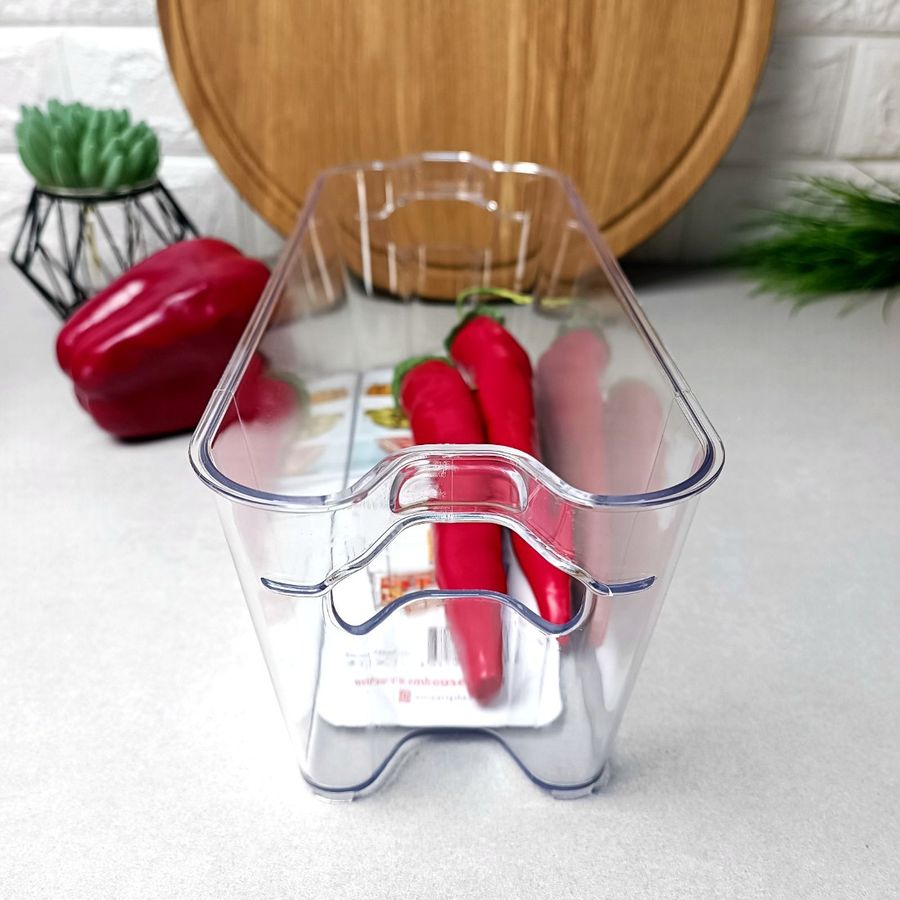 Пластиковий прозорий секційний лоток-органайзер в холодильник для овочів та фруктів. IRAK PLASTIK