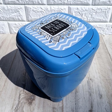 Синє відро для сміття з відкидною кришкою 4 л Elif Plastik