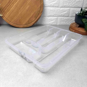 Прозорий органайзер в кухонний ящик для столових приладів 33.6*27 см, 14005 Dunya Dunya Plastic