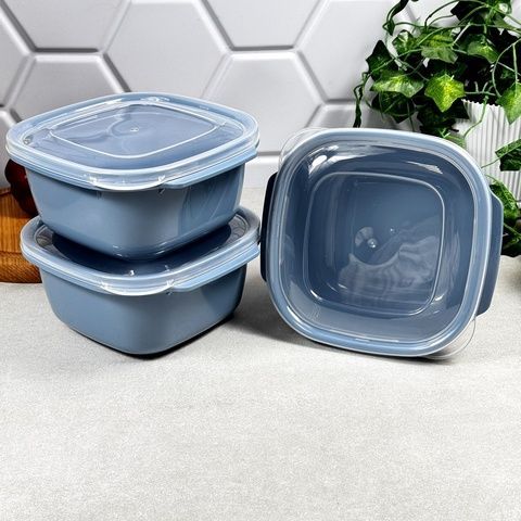 Набір квадратних контейнерів 3в1 Easy Keep 3&times;1100 мл Dunya 31272 Dunya Plastik