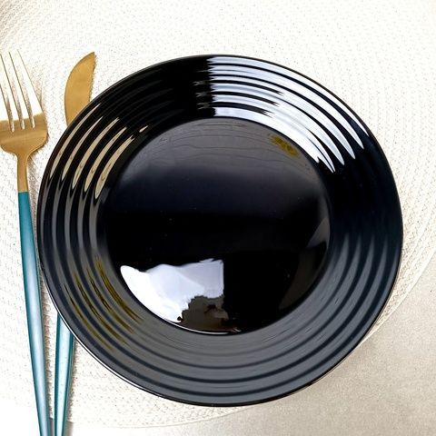 Чорна обідня тарілка 25 см Luminarc Harena Black Luminarc