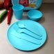 Пластиковая посуда для пикника на 6 персон 38 предмета