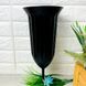 Чорний садовий пластиковий вазон зі штирем-стійкою, d16 Алеана
