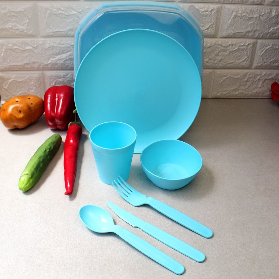 Пластиковий посуд для пікніка на 6 персон 38 предмета Plastar Pak