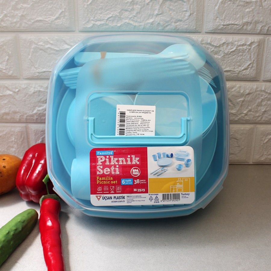 Пластиковая посуда для пикника на 6 персон 38 предмета Plastar Pak