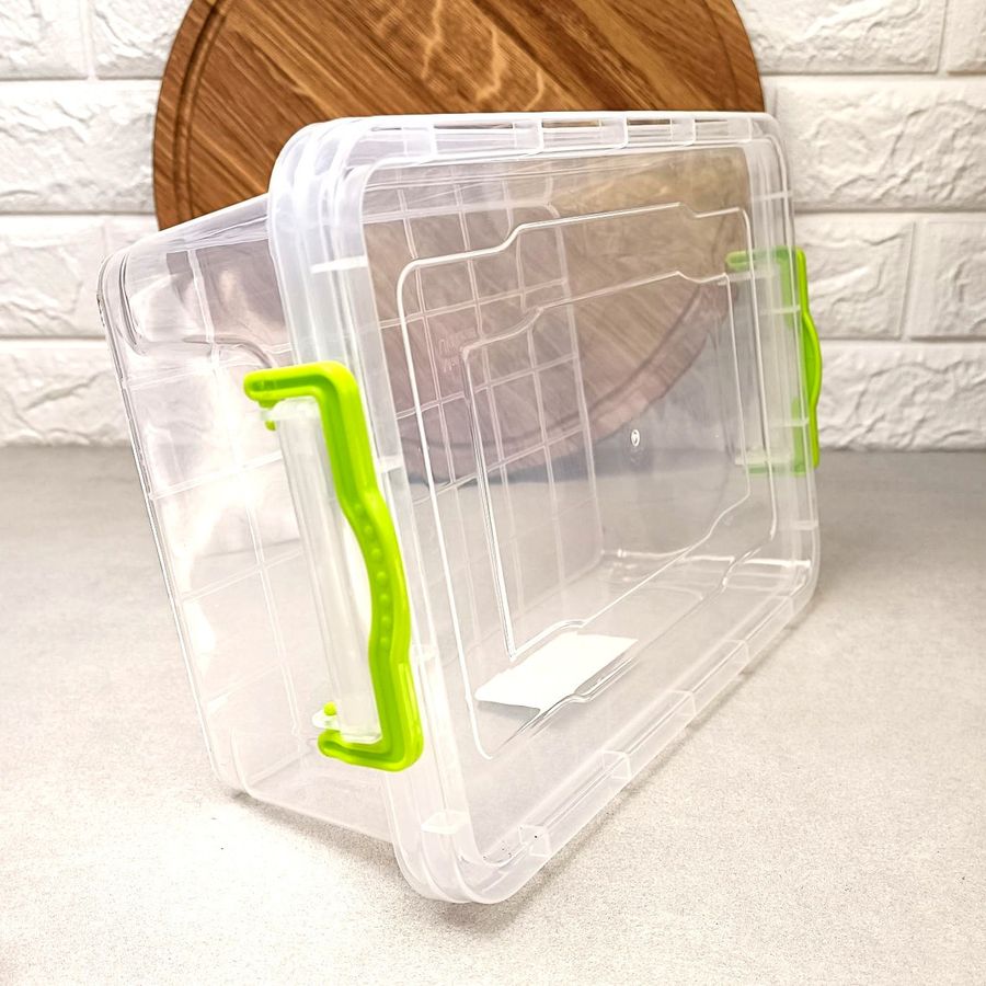Плоский пластиковий харчовий контейнер для зберігання та заморожування їжі 2.2л, Еліт Ал-Пластик