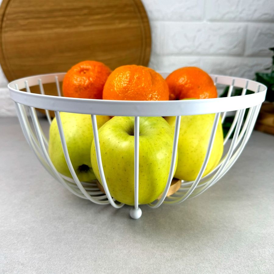 Білий металевий кошик для фруктів 25 см Ardesto Midori Ardesto