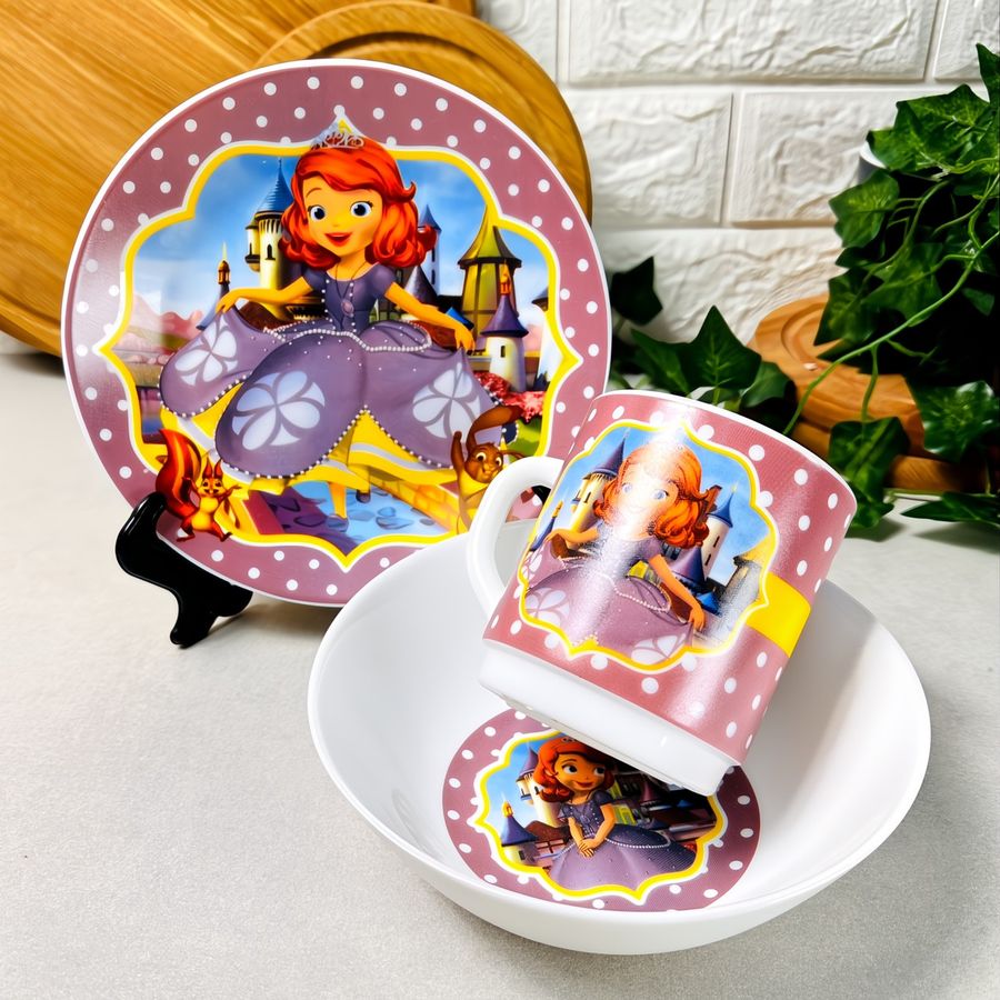 Дитячий посуд 3 предмети з мульт-героями Принцеса Софія Hell