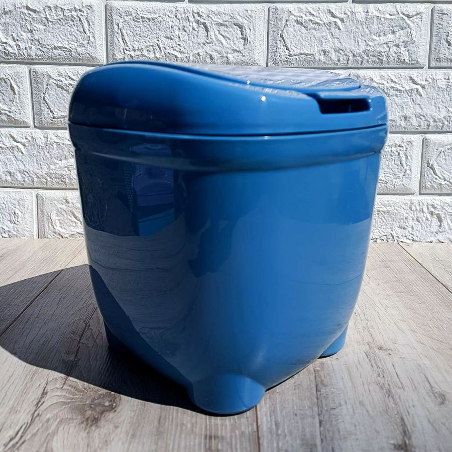 Синее мусорное ведро с откидной крышкой 4 л Elif Plastik