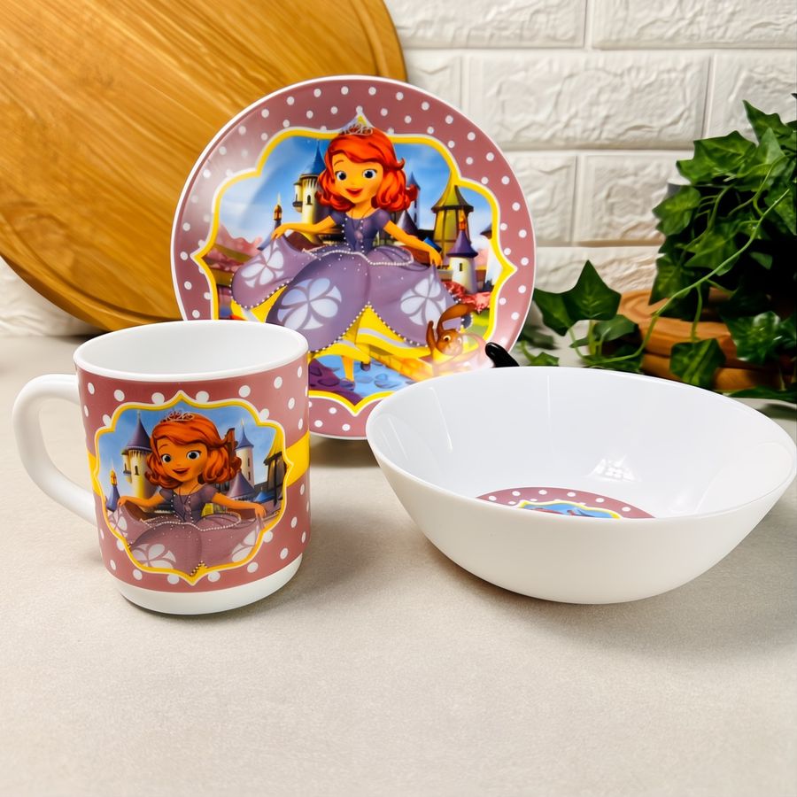 Дитячий посуд 3 предмети з мульт-героями Принцеса Софія Hell