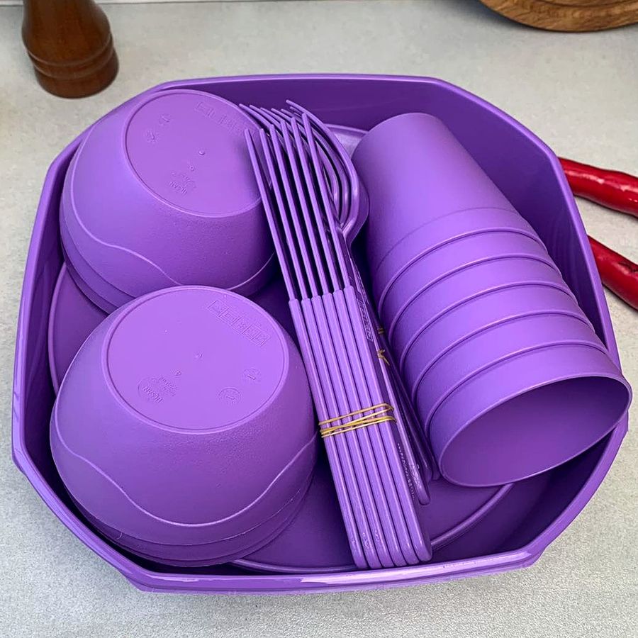Пластиковая посуда для пикника на 6 персон 38 предмета Plastar Pak