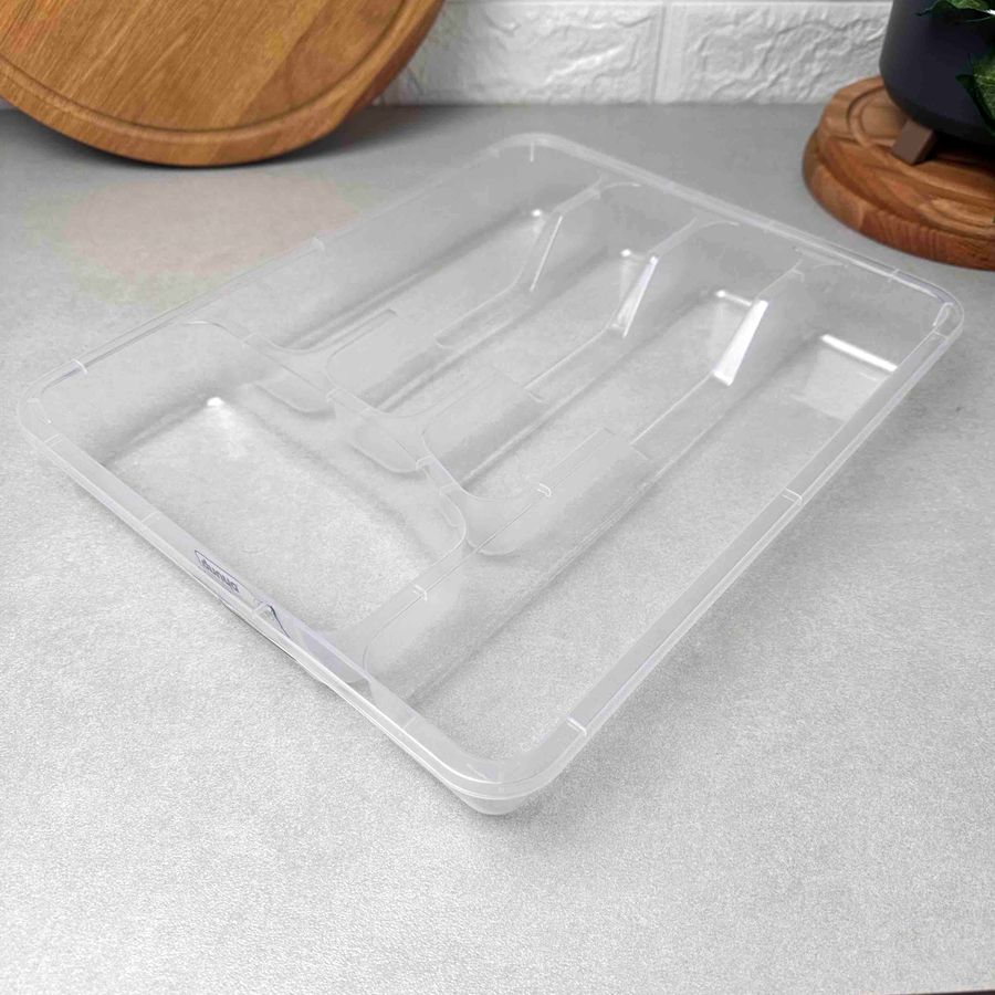 Прозрачный органайзер в кухонный ящик для столовых приборов 33.6*27 см, 14005 Dunya Dunya Plastic