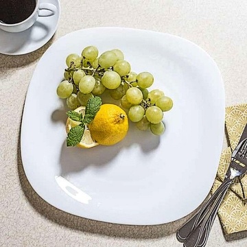 Плоская белая квадратная тарелка из стеклокерамики Bormioli Parma 27 см Bormioli Rocco