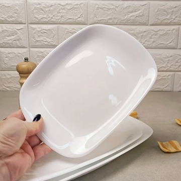 Белая прямоугольная тарелка из стеклокерамики Bormioli Rocco Parma 21.5*16 см Bormioli Rocco