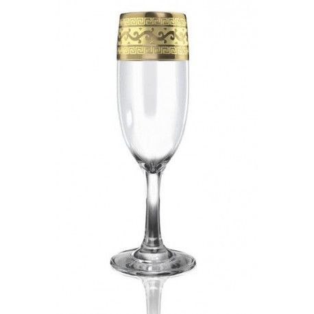 Набор бокалов 190 мл для шампанского EAV08-419 рисунок "Новый Версаче" 6 шт. Гусь Хрустальный