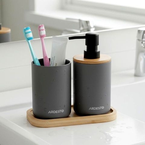 Набор для ванной комнаты 3 предмета 360 мл ARDESTO Minimalism серый ARHB3110GB Ardesto