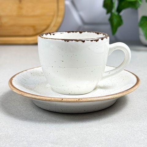 Набір чашка для кави з блюдцем порцеляновий Beige 80 мл 212109/B Porland Seasons Porland