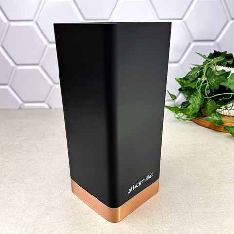 Підставка для ножів Kamille KM 7628 квадратна 22 см Titan Copper Польща Kamille