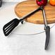 Силиконовые щипцы-лопатка для тефлоновой посуды чёрные 26 см