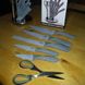Набор кухонных ножей с ножницами 7 предметов на подставке 0996 А-П