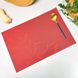 Червоні серветки-підкладки під тарілку на стіл з квітами 30х45см (13-А)