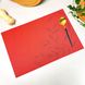 Червоні серветки-підкладки під тарілку на стіл з квітами 30х45см (13-А)