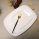 Белая прямоугольная тарелка из стеклокерамики Bormioli Rocco Parma 21.5*16 см