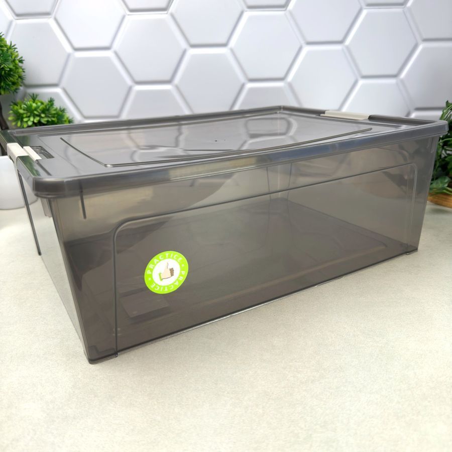 Великий контейнер із кришкою для зберігання 11.7 л Какао Smart Box Practice Алеана