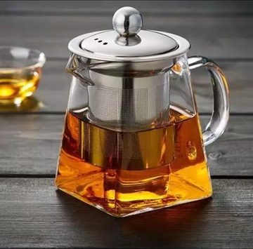 Чайник для заварки чаю з квадратними дном з жароміцного скла Hell