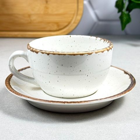 Чашка з блюдцем порцелянова Beige 207 мл Porland Seasons 222105/B Porland