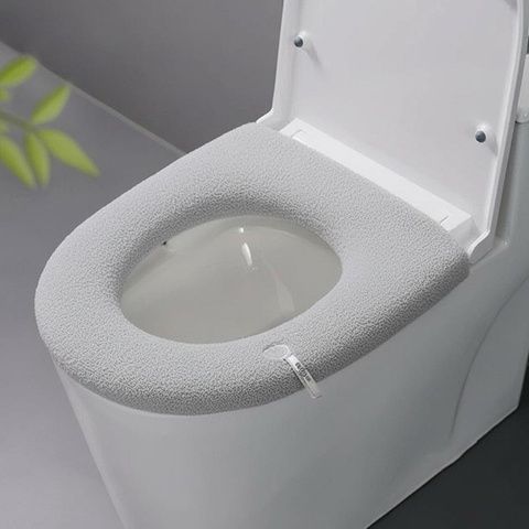 Чохол на унітаз плюшевий на резинці O852 однотонний мікс Без бренда