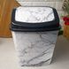 Пластиковое мусорное ведро с декором "Белый мрамор" и поворотной крышкой, 341 Elif